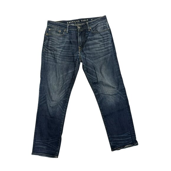 American Eagle Mens Original Straight Jeans 32x29 Next Level Airflex Blue Denim - Picture 1 of 6